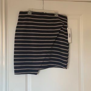 Asymmetrical Navy Mini Skirt